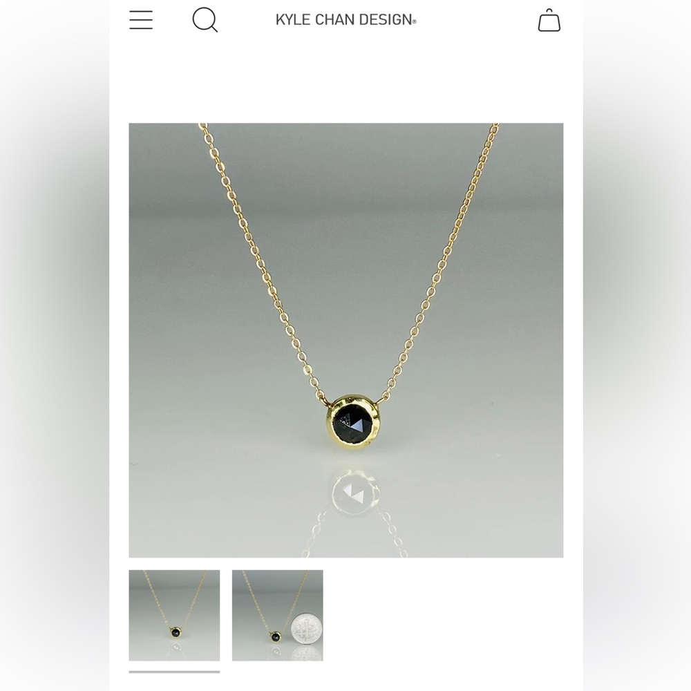 Gold Necklace with Black Stone